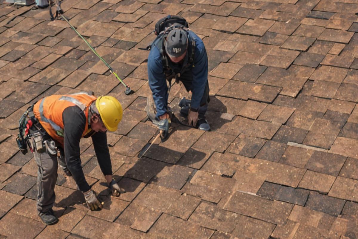 Our roofing team at work